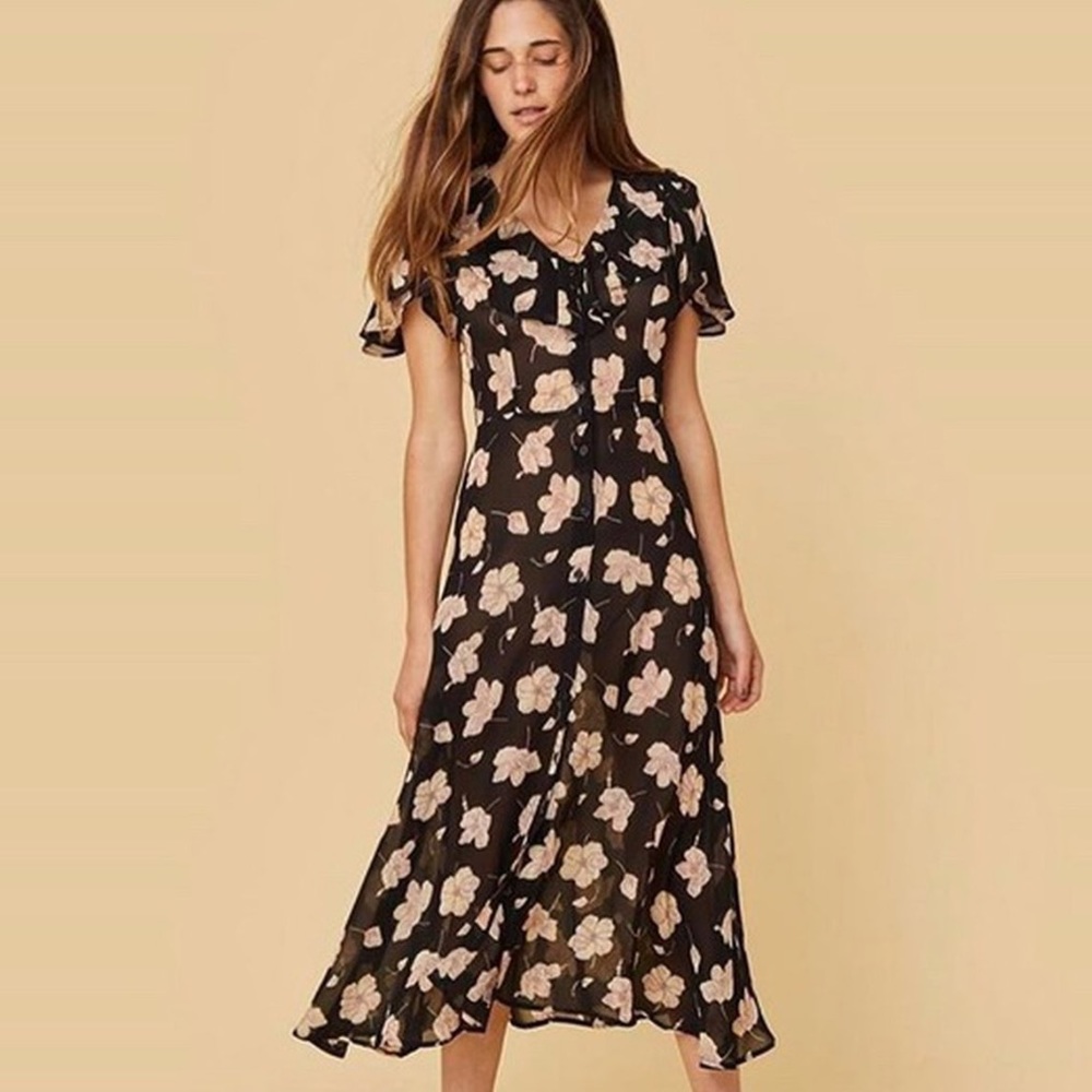 Christy Dawn Daisy Dress in Black Floral (Large)